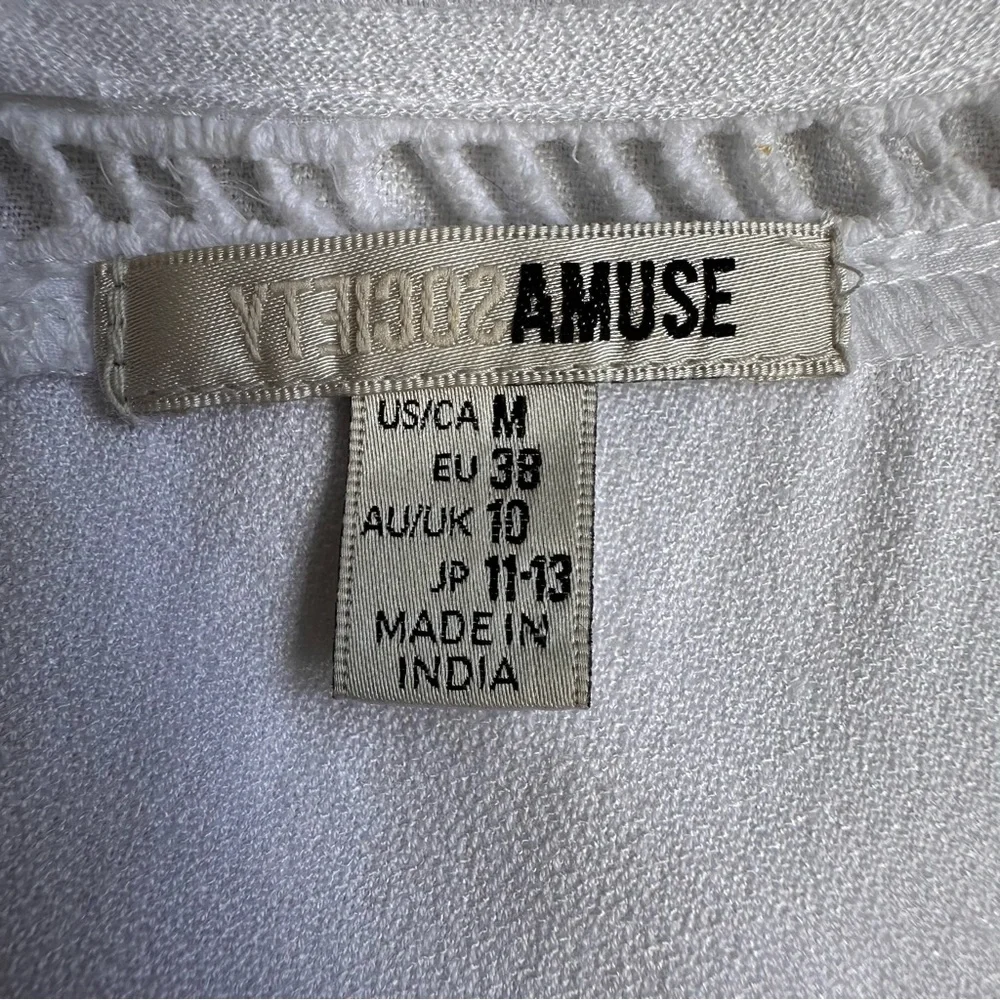 Amuse Society White On The Go Dress Crochet‎ Insets SZ Small Boho Coastal Resort